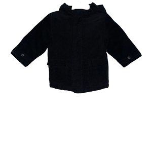 Gymboree Black Corduroy Coat Baby Boys 12-24 Months Fleece Lined Pockets Hoodie